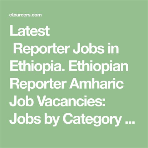 Not just any boring. . Job by categories in ethiopia